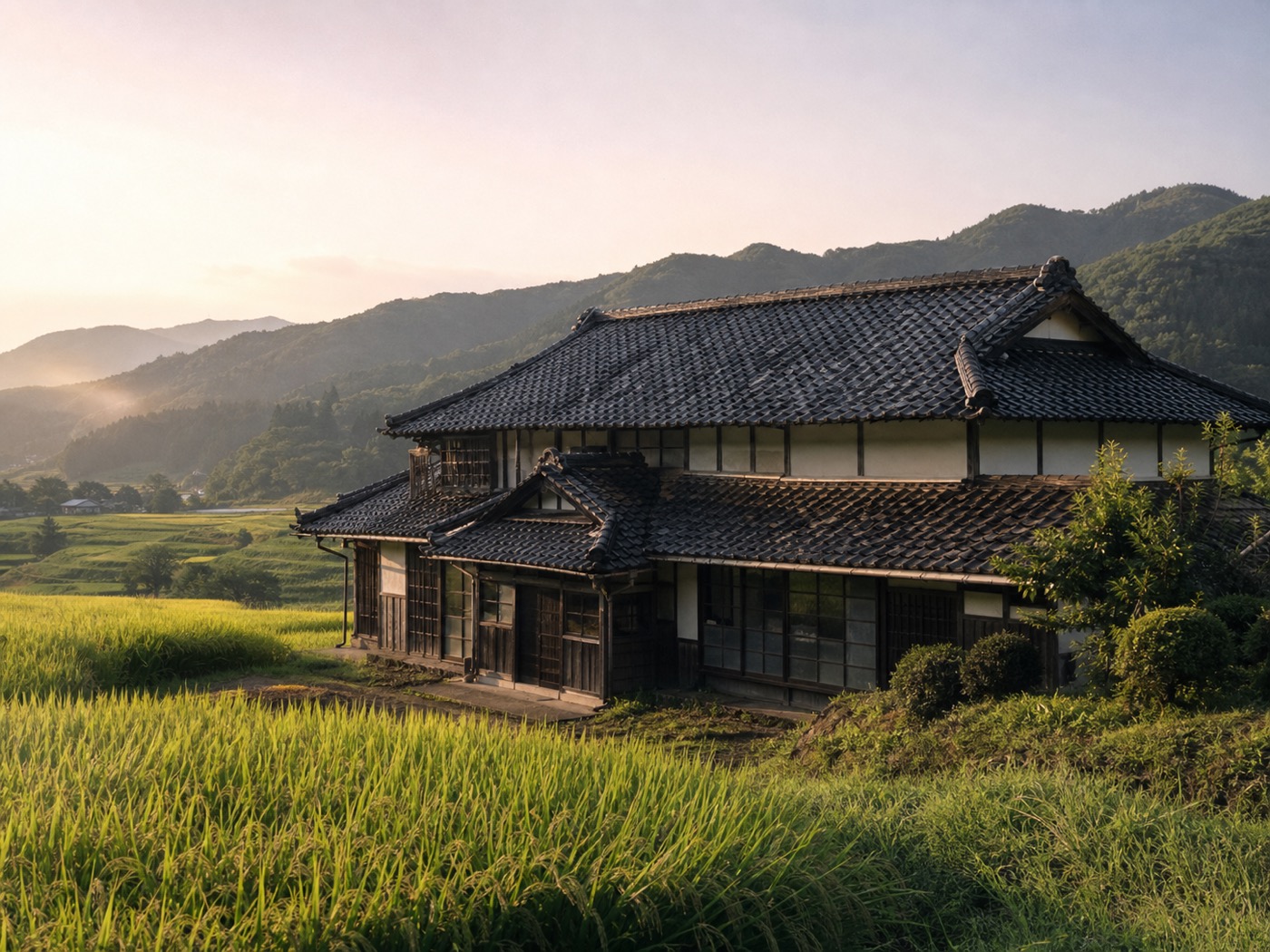 A traditional vacant house among the hills of Fukushima, Japan